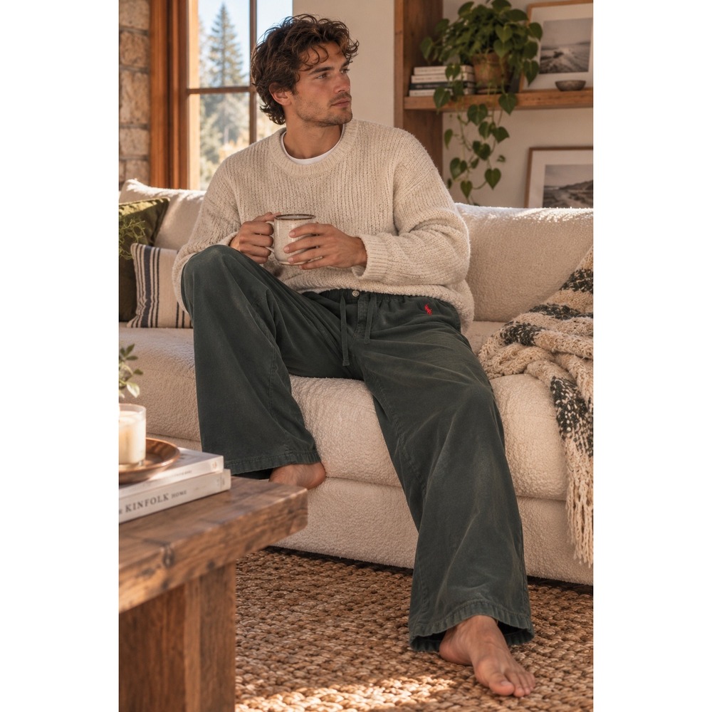 Polo Ralph Lauren Mens Navy Cotton Sleepwear Pajama Pants Size M 32-34